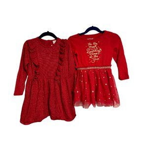 Lot of Two 2T Girl's Holiday/Christmas Dresses - H&M (New w/Tag) & Cat & Jack